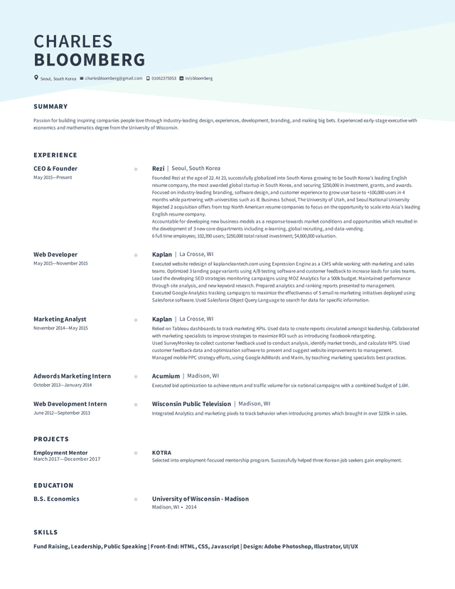 HR Manager resume example