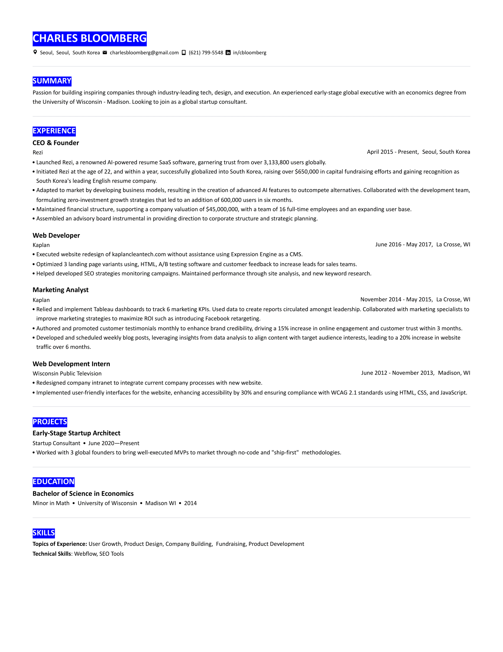 Highlight resume template