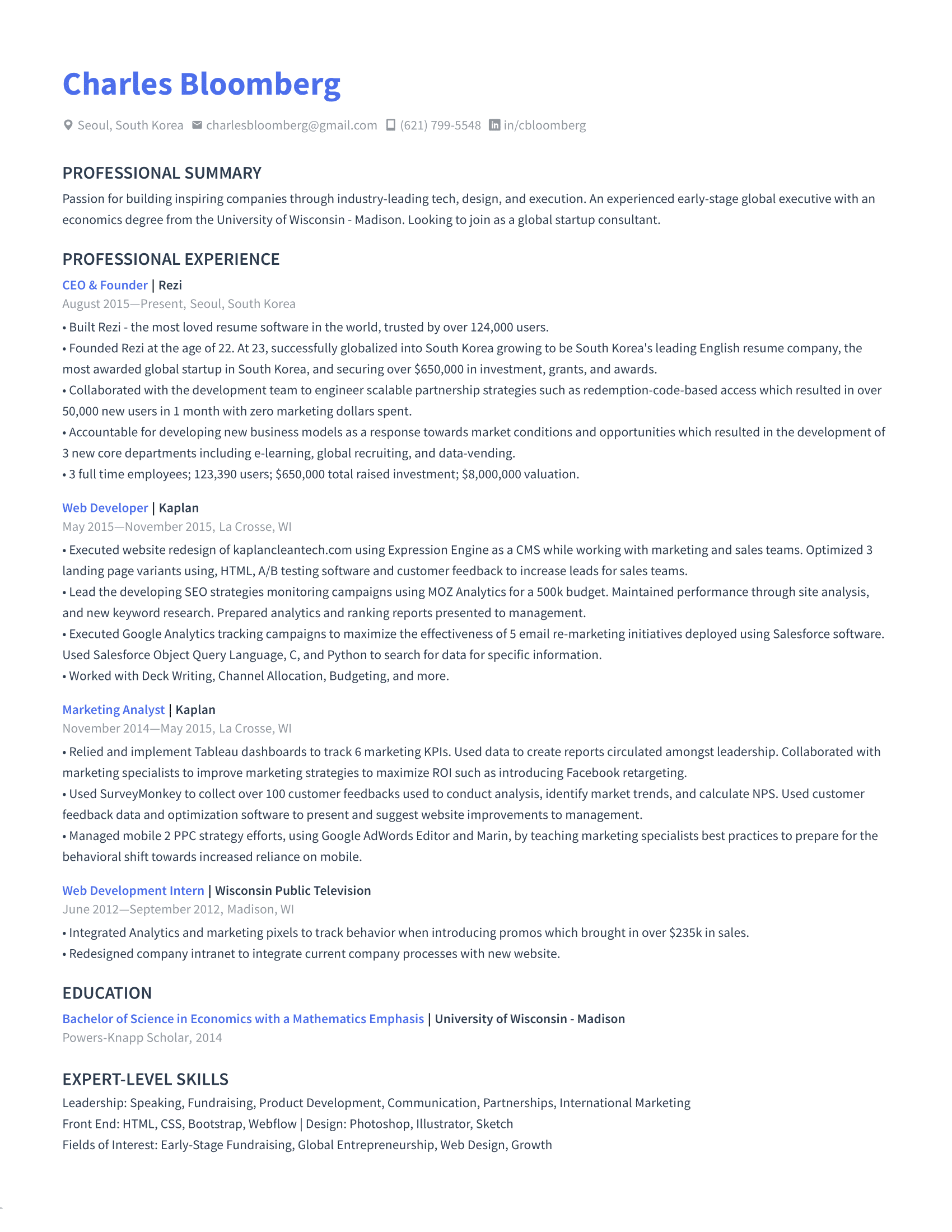Modern resume template